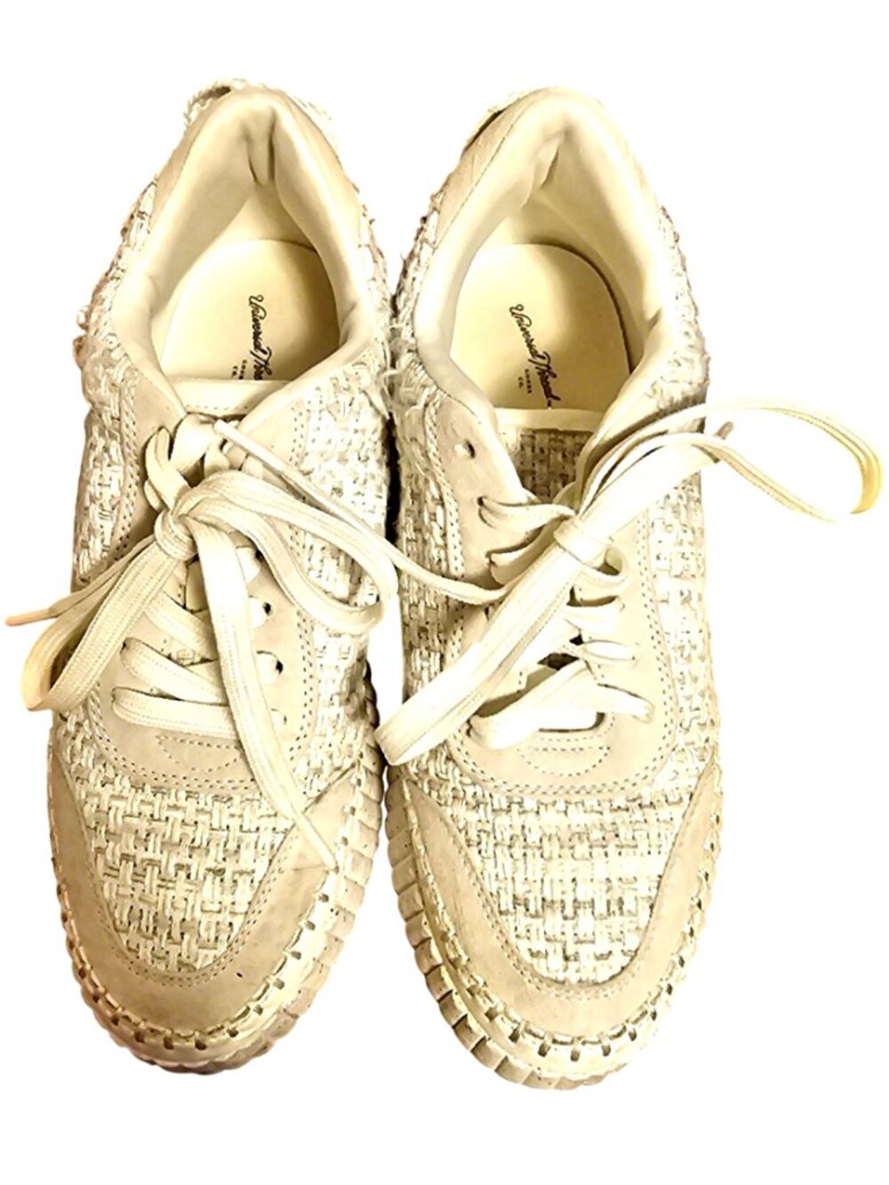 Universal Threads Women's Lace-Up Sneakers In Cream - Size 7.5 - Comfortable Sty